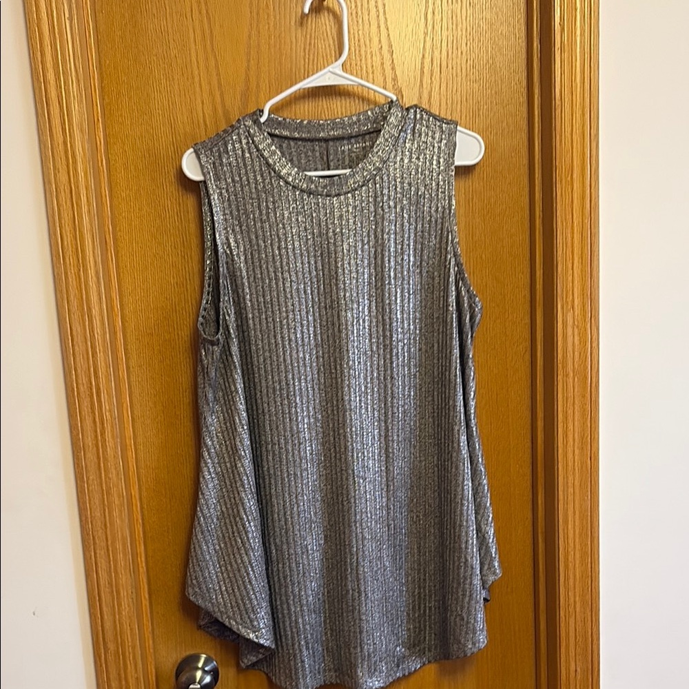 Lane Bryant Shimmering Silver Tank Top